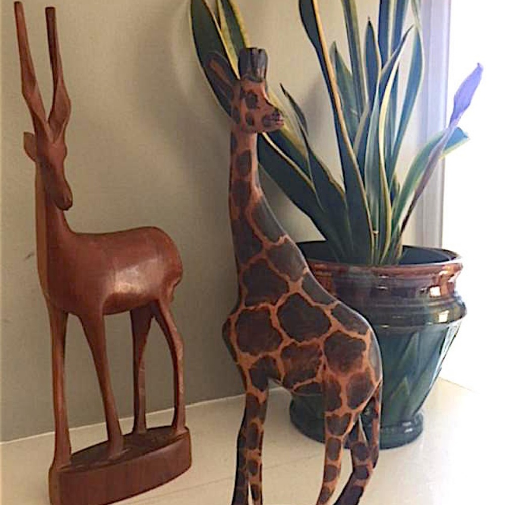 Pair of Vintage Giraffe/Gazelle statue